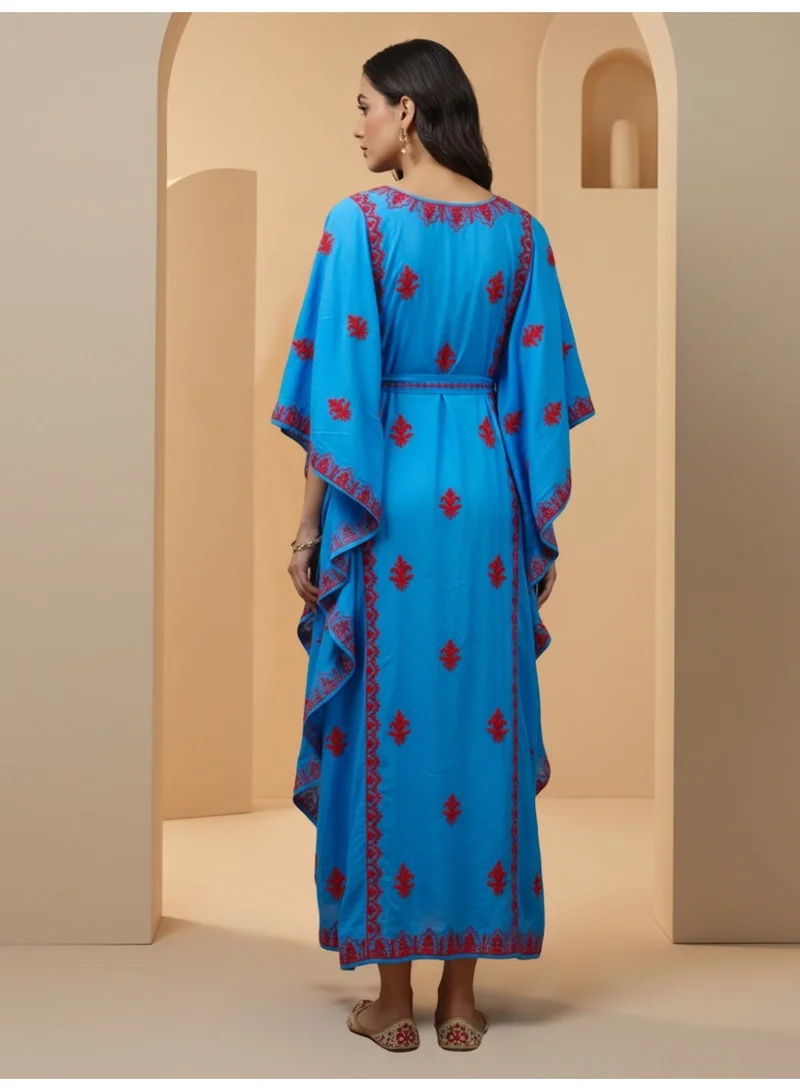 Alaya Hand Embroidered Chikankari Modal Kaftan-AL3604